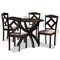 Baxton Studio Quinlan Sand Upholstered and Dark Brown Wood 5-Piece Dining Set 169-8027-10902 - alternate 4